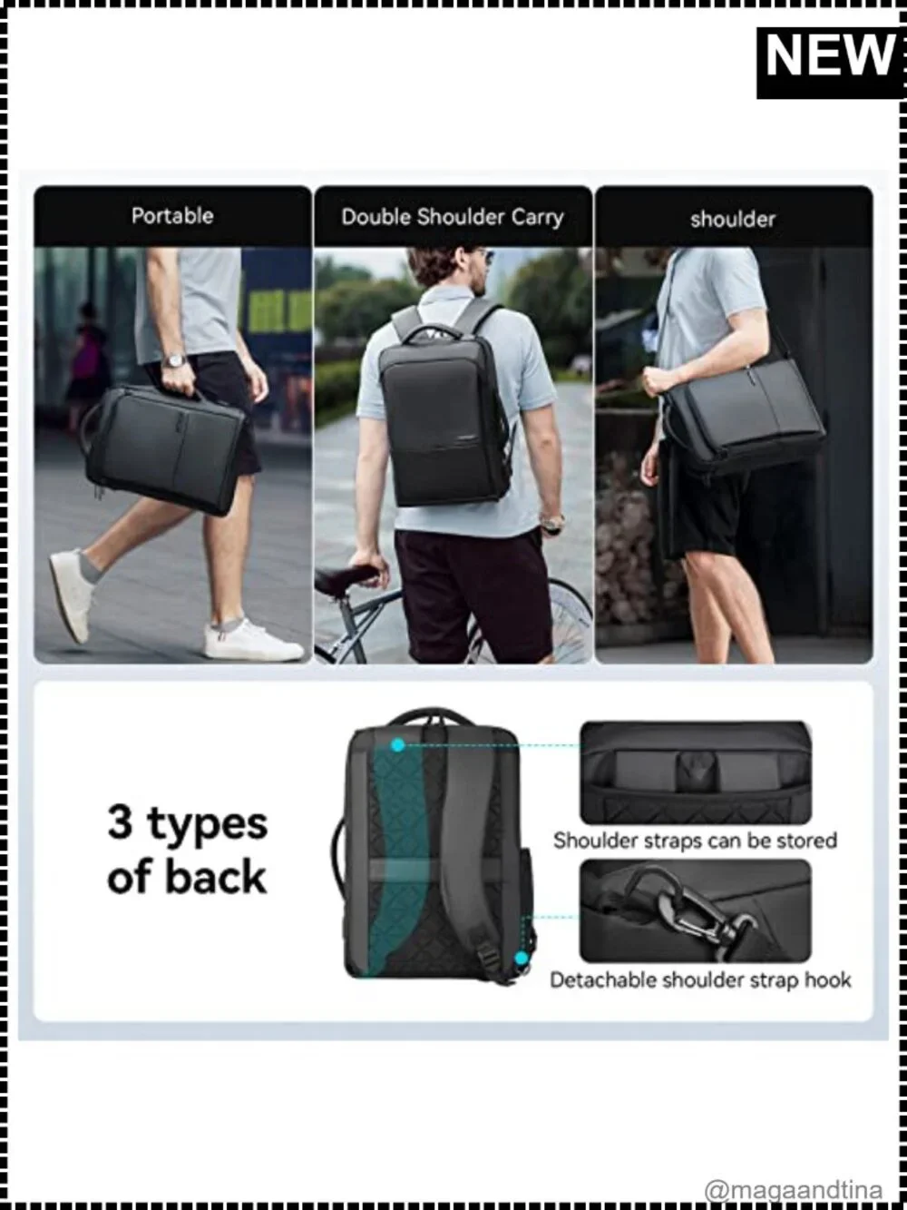 Slim Laptop Backpack 15.6 Inch Waterproof Nylon Business Travel Bag